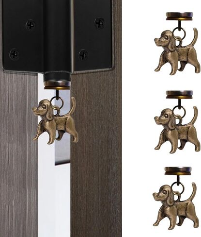3PCS Alloy Puppy Hinge Heads Decorative Topper Set Small Animal Dog Door Hinge Heads Decorative Topper Door Hinge Hanging Chain Decoration(Brass) in Saudi Arabia