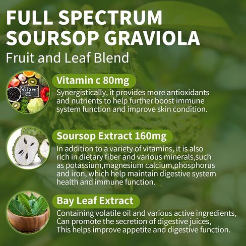 Caikieme Soursop Drops, Organic Black Seed Leave Extract, Sea Moss, Elderberry, Vitamin C and Zinc, 10-in-1 Soursop Bitters Liquid for Cell Support, Antioxidant, Gut and Immune Boost (1PCS) in Saudi Arabia