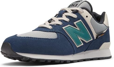 New Balance Kids 574 V1 70s Racing Lace-Up Sneaker ، NB Navy/Slate Gray ، 7 US US Usisex Big in Saudi Arabia