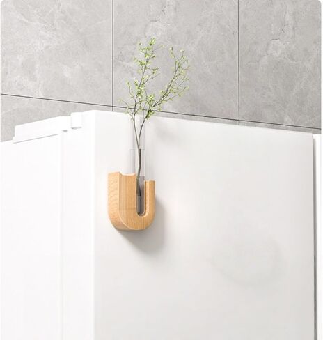 Magnetic Refrigerator Vase with Cute Cat Base, Test Tube Design Plant Holder for Hydroponic Herbs & Flowers, Decorative Fridge Accessory for Kitchen Home in Saudi Arabia