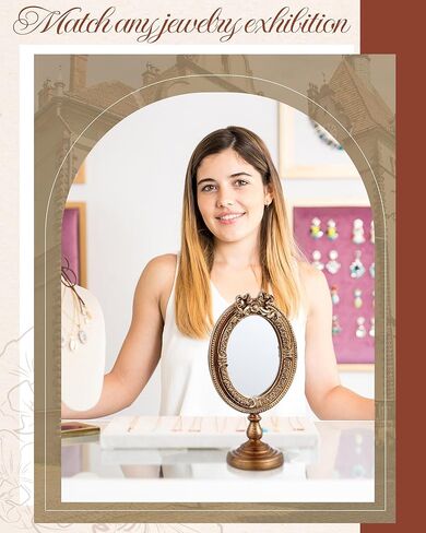 مرآة فانيتي عتيقة من Wonderjune، مرآة باروكية جمالية لسطح المكتب، ديكور أنيق لغرفة الملابس وغرفة النوم، هدية لعيد الميلاد in Saudi Arabia