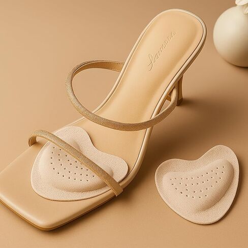 3 Pairs Forefoot Cushion Inserts for Women Shoes, Sandals Forefoot Pads for Women High Heels Anti-Slip Insole Pads, Self-Adhesive Shoe Pad Stickers Inside Shoes for Shoe Too Big(Beige White) in Saudi Arabia
