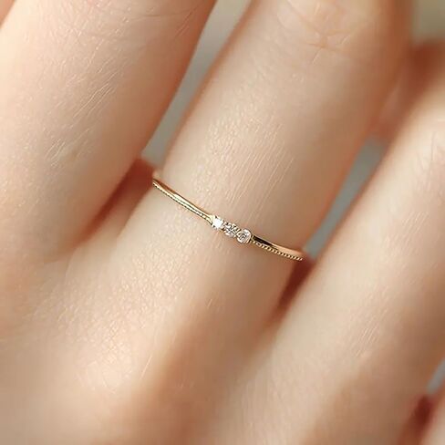 Trendy Simple Thin Ring Lady Versatile Daily Accessories Bright Micro Cubic Zirconia Jewelry in Saudi Arabia