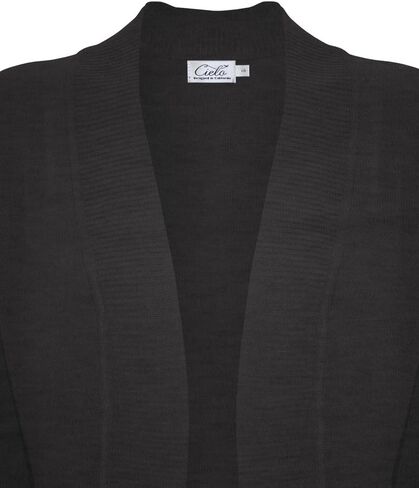 Cielo Women's Solid Basic Long Line Open Front Pockets Knit Sweater Cardigan in Saudi Arabia