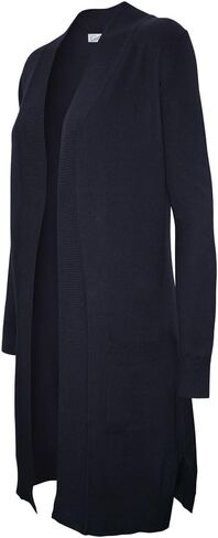Cielo Women's Solid Basic Long Line Open Front Pockets Knit Sweater Cardigan in Saudi Arabia