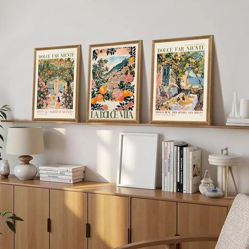 SYWENNOI 3 Pieces Wood Framed Italy Scenes Canvas Wall Art, Tuscan Wall Decor for Living Spaces, Vintage City Landscape Art Poster Prints for Bedroom Kitchen Dining Room Ready to Hang 12x16 inches in Saudi Arabia