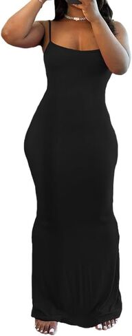 PINSV Women Summer Long Dress Casual Slip Sexy Sleeveless Bodycon Maxi Dresses for Women in Saudi Arabia