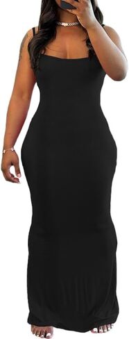 PINSV Women Summer Long Dress Casual Slip Sexy Sleeveless Bodycon Maxi Dresses for Women in Saudi Arabia
