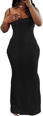 PINSV Women Summer Long Dress Casual Slip Sexy Sleeveless Bodycon Maxi Dresses for Women in Saudi Arabia