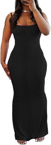 PINSV Women Summer Long Dress Casual Slip Sexy Sleeveless Bodycon Maxi Dresses for Women in Saudi Arabia