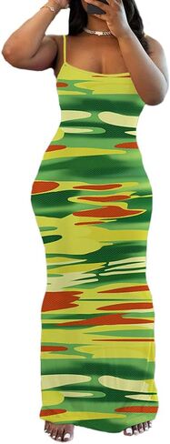 PINSV Women Summer Long Dress Casual Slip Sexy Sleeveless Bodycon Maxi Dresses for Women in Saudi Arabia