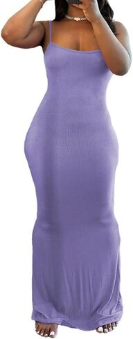 PINSV Women Summer Long Dress Casual Slip Sexy Sleeveless Bodycon Maxi Dresses for Women in Saudi Arabia