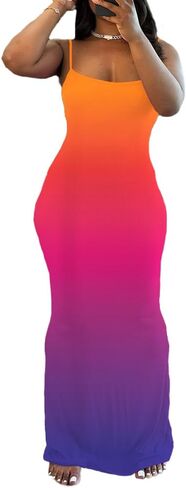 PINSV Women Summer Long Dress Casual Slip Sexy Sleeveless Bodycon Maxi Dresses for Women in Saudi Arabia
