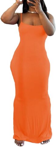 PINSV Women Summer Long Dress Casual Slip Sexy Sleeveless Bodycon Maxi Dresses for Women in Saudi Arabia