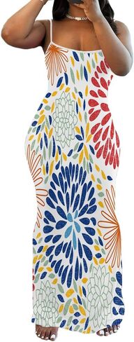 PINSV Women Summer Long Dress Casual Slip Sexy Sleeveless Bodycon Maxi Dresses for Women in Saudi Arabia