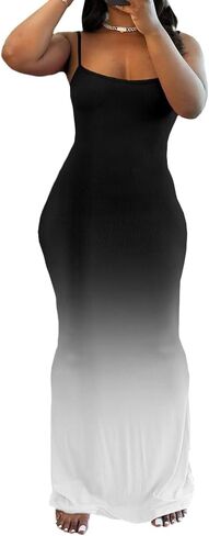 PINSV Women Summer Long Dress Casual Slip Sexy Sleeveless Bodycon Maxi Dresses for Women in Saudi Arabia