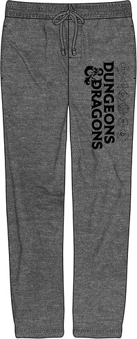 Dungeons & Dragons Logo and Dice Graphic Mens Heather Grey Sleep Pajama Pants in Saudi Arabia