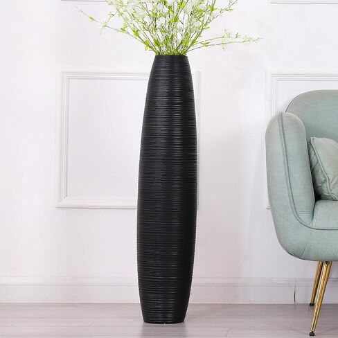 Leewadee Decorative Tall Floor Vase for Living Room Decor, 34 inches, White Wash, Resin in Saudi Arabia
