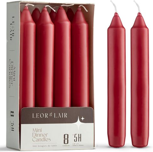 Leor & Lair Ivory Candlesticks – Pack of 8 Small Candle Sticks – 6 Inch Taper Candles with Cotton Wick – 5 Hour Burn Cream Taper Candles for Events, Holiday & Home Décor in Saudi Arabia