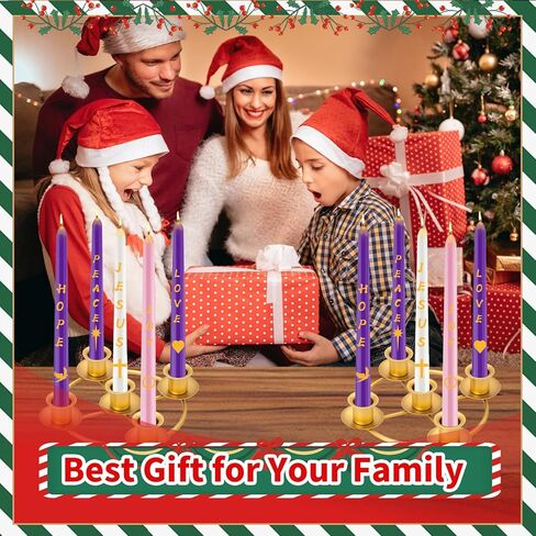 Advent Wreath Candle Holder, Christmas Candle Holder Advent Rings Candle Holder for Tapered Advent Candles, Advent Decorations for Christmas Advent Festival Home Party Church, Gold(No Candles) in Saudi Arabia