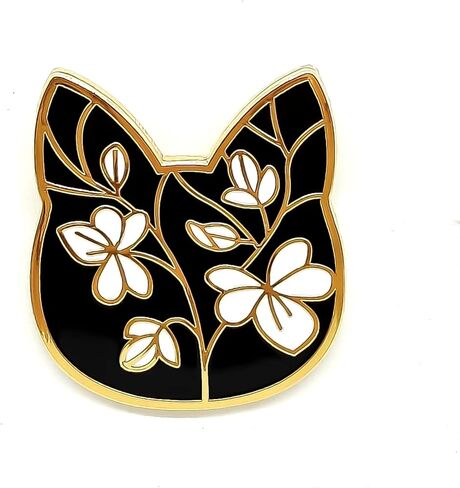 دبوس مينا على شكل قطة على شكل زهور - سلسلة ممتعة - دبوس طية صدر السترة من المينا - شارة مطلية للملابس والحقائب والأشرطة in Saudi Arabia