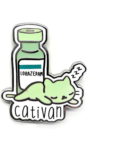 Sleeping Cat ‘Cativan’ Enamel Pin - Fun Series - Enamel Lapel Pin - Plated Badge for Clothing, Bags, and Lanyards in Saudi Arabia