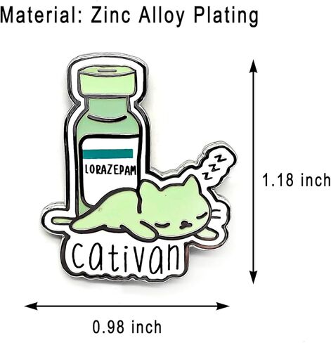 Sleeping Cat ‘Cativan’ Enamel Pin - Fun Series - Enamel Lapel Pin - Plated Badge for Clothing, Bags, and Lanyards in Saudi Arabia