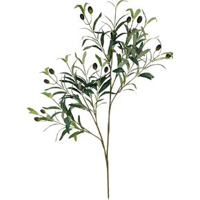 38PCS 2 Fork Faux Olive Plant for Vase,12.5 Inch Artificial Olive Branches with Fruits,Fake Twigs and Branches for vases Home Decor Weddings Party Floral Arrangement (38, 2 Fork 12.5 in) in Kuwait