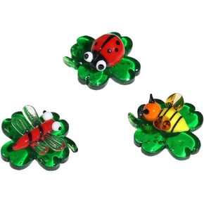 CHIGAGGLE Set of Colorful Glass Insects, 5pcs 1½'' Handmade Animal Miniature Figurines, Creative Knickknack Collectibles and Gifts, Hand Blown Tiny Glass Figurine Collectibles - 5Ca5s1 in Saudi Arabia