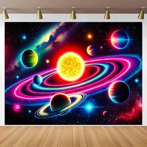 BlissYard Blacklight نسيج الفضاء غالاكسي ديكور 78x59 بوصة النيون كوكب يتوهج في خلفية داكنة Blacklight نسيج المشهد النظام الشمسي لغرفة النوم الجدار شنقا غرفة Trippy النوم الخيال العلمي نجمة الفن الكون in Kuwait