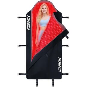 Adracy 2026 حصيرة العلاج بالضوء الأحمر ثلاثية الوضع المطورة لتخفيف آلام الجسم بالكامل، مؤهلة من FSA&HSA مقاس 72.0 بوصة × 33.4 بوصة بطانية ضوء أحمر من مادة TPU من الدرجة الطبية مع 2600 موجة مزدوجة (660 نانومتر و850 نانومتر) مصابيح LED in Kuwait