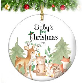 زخرفة عيد الميلاد الأولى للأطفال GGEB 2025 - زخرفة عيد الميلاد الأولى للأطفال 2025- زينة عيد الميلاد الأولى للأطفال 2025 صبي، فتاة - عيد الميلاد الأول، زخرفة سيراميك شجرة عيد الميلاد للأطفال 2025 in Kuwait