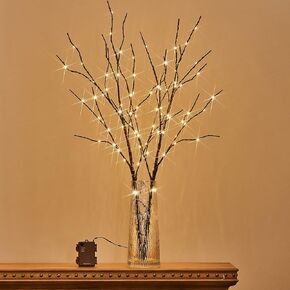 Birchlitland Lighted Birch Branch ​Battery Operated with 8 Functions 100 LED 32IN Multi Color and Warm White Lights, Artificial Tree Branch with Warm,Fireplace Christmas Holiday Decoration in Saudi Arabia