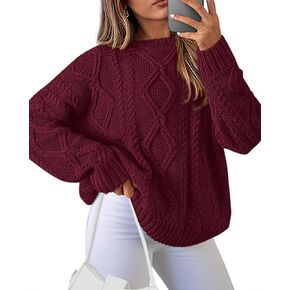 BTFBM Casual Women Long Sleeve Sweater 2025 Fall Ribbed Knit Pullover Loose Crewneck Cable Sweater Jumper Tops in Kuwait