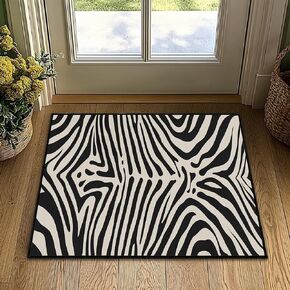Zebra Print Runner Rug 2x6,Zebra Pattern Hallway Rugs Indoor Entrance Door Mat Washable Kitchen Runners Beige White and Black Area Rug Non Slip Throw Carpet for Entryway Hallways Laundry,Bedroom in Saudi Arabia