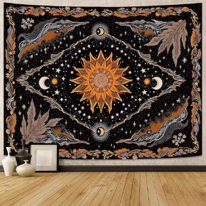 Wegklazax Celestial Sun and Moon Tapestry, Mystical Cosmic Wall Art for Room Decor, Bohemian Earthy Home Decor 60" L x 44" W in Saudi Arabia