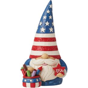 Enesco Jim Shore Heartwood Creek Patriotic Gnome Holding Fireworks Basket Figurine- Resin Hand Painted Collectible USA Decorative Gnomes Figurines Home Decor Statue, 7.5 Inch in Saudi Arabia