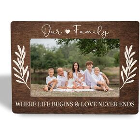 XIVENHAVM Family Picture Frame Gifts - Hawaiian Gifts - Ohana Means Family Wooden Photo Frame 4x6, Gift for Mom Dad Grandma Grandpa in Saudi Arabia