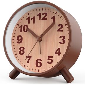 Anmileely Retro Analog Alarm Clock with Night Light, Battery Operated, Easy to Set - Ascending Alarm, Snooze, Simple Round Metal Design for Bedroom, Desk, Bedside, Travel, Kids, Adults, Heavy Sleepers in Saudi Arabia