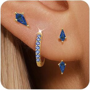 Gold Hoop Earrings for Women Trendy, 14k Gold Huggie Hoop Earrings Set for Multiple Piercing, Dainty Gold Earrings Small Gold Earring Stacks Cartilage Stud Earrings, Gold Earring Set for Girls in Kuwait