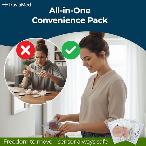 لاصق مضاد للماء من TruviaMed فوق الرقع لـ Dexcom G7-25 Pack مقابض جلدية مسبقة القطع، وأغطية تصحيح CGM، وغطاء قبضة متراكب، وملصقات شريط أجهزة الاستشعار، وواقيات الجلوكوز الزائدة (المستشعر غير متضمن) in Saudi Arabia
