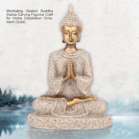 Buddha Statue, Handmade Meditating Seated Buddhist Ornament for Home Decoration,Spiritual Room Meditation,Indoor Outdoor Zen Decor in Saudi Arabia