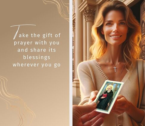 Mini San Benito Statue - St Benedict Statue with Holy Card, Laminated St Benedict Prayer Card, Lord's Prayer Card - Estatua De San Benito with Magnetic Sticky Base for Car, Flat Surfaces - 3 Items Set in Saudi Arabia