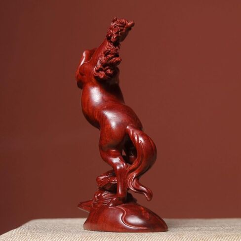 DFJLWKE Standing Horse Statue Home Decor, Wooden Horse Desktop Sculpture, Home & Office Animal Statue, Horse Memorial Gifts for Horse Lovers (red) in Saudi Arabia