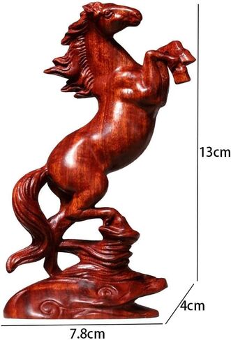 DFJLWKE Standing Horse Statue Home Decor, Wooden Horse Desktop Sculpture, Home & Office Animal Statue, Horse Memorial Gifts for Horse Lovers (red) in Saudi Arabia
