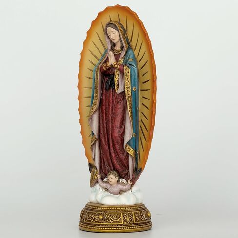 Kreative&Kind Virgen de Guadalupe Statue, Hand-Painted Indoor Virgin Mary Statue Catholic Table Altar Decor, Our Lady of Guadalupe Religious Figurine 11.8 Inch, Religious Gifts for Home & Office in Saudi Arabia