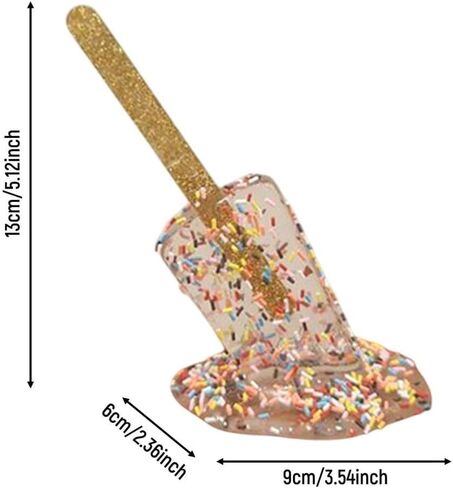 homozy Melted Ice Cream Sculpture, Creative Resin Crafts, Art Decorations, Summer Lollipop Statue, Cool Lollipop, Ornaments of - Clear in Saudi Arabia