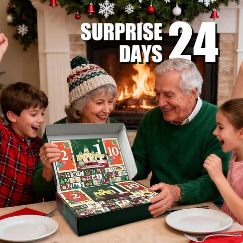 ResWRLD Nativity Set Advent Calendar 2025, Nativity Sets & Figures for Kids Christmas Countdown Calendar with 25 Surprises Tabletop Scene Figurine Décor with Lighted Xmas Gift for Boys and Girls in Saudi Arabia