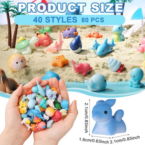 GGSTDDUP 80 Pcs Ocean Mini Resin Animals Mini Resin Figurines Miniature Summer Figurines for DIY Cake Decoration Ornaments Crafts Moss Landscape in Saudi Arabia
