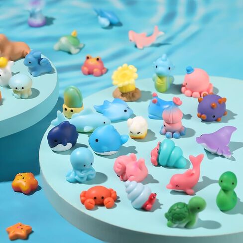 GGSTDDUP 80 Pcs Ocean Mini Resin Animals Mini Resin Figurines Miniature Summer Figurines for DIY Cake Decoration Ornaments Crafts Moss Landscape in Saudi Arabia